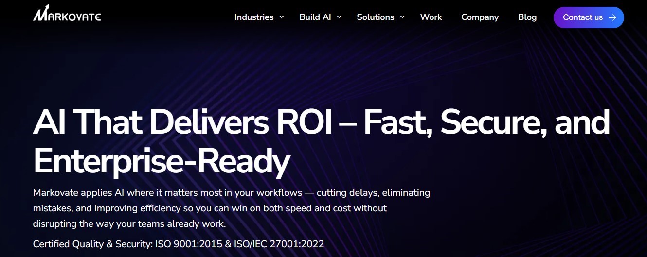 Markovate (AI Development Companies in the USA)