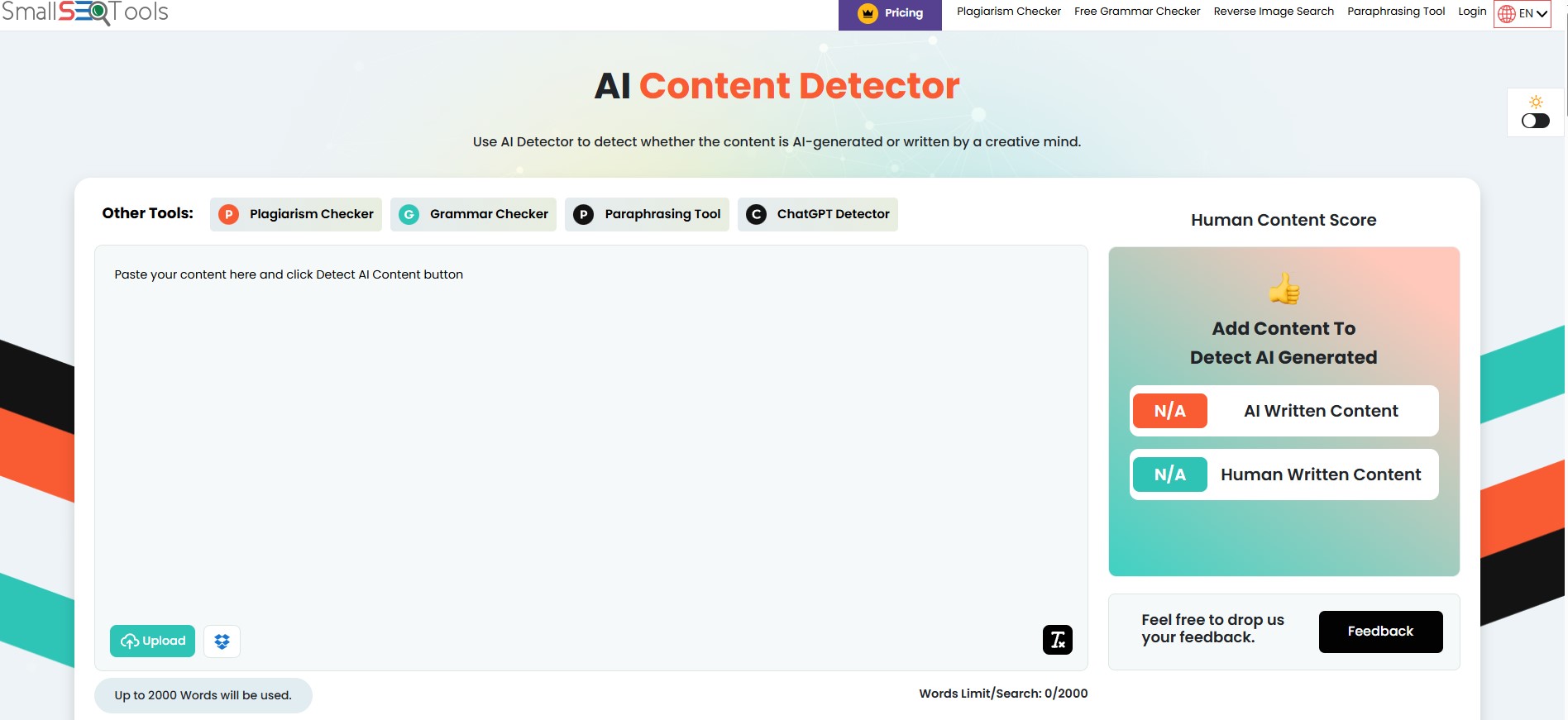 Small SEO Tools AI Detector