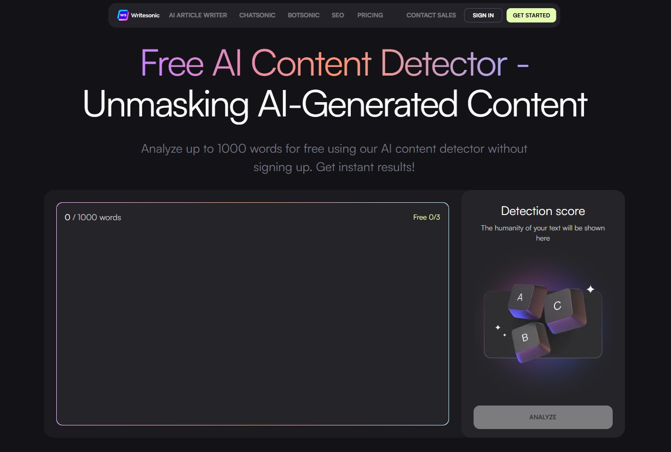 Writesonic AI Detector