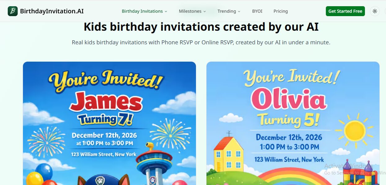 AI Birthday Invitation Generator