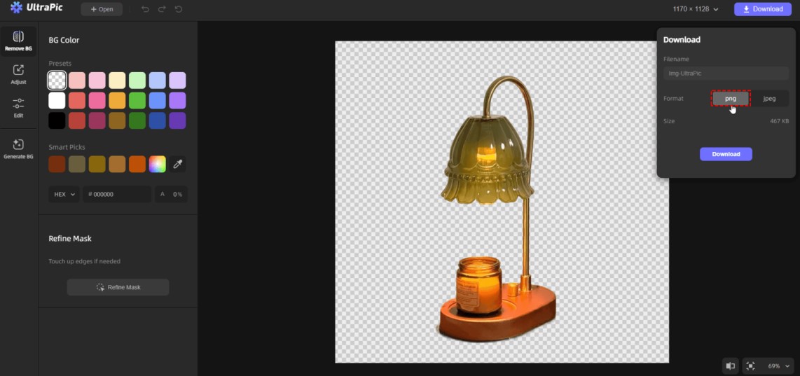 Finally, click Download to get the edited image.