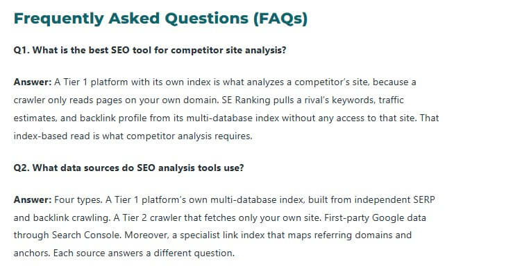 Add an FAQ Section in On-Page SEO Checklist