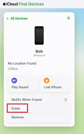 Erase iPhone with Apple Account