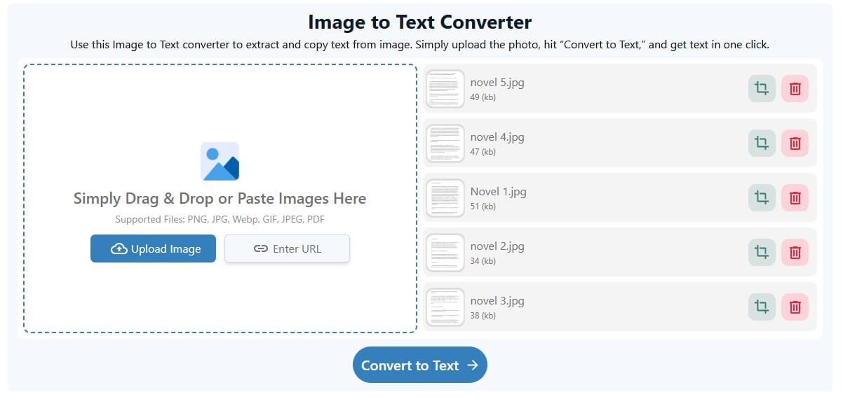 Step 2: Submit images to the tool either by uploading
