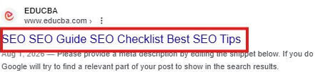 Optimize the Page Title: Poor Example