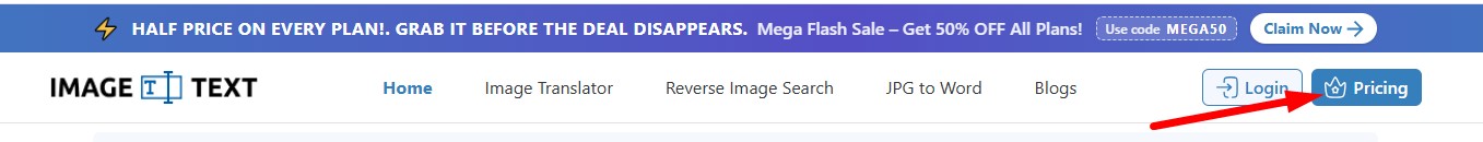 Signing Up for Image to Text
