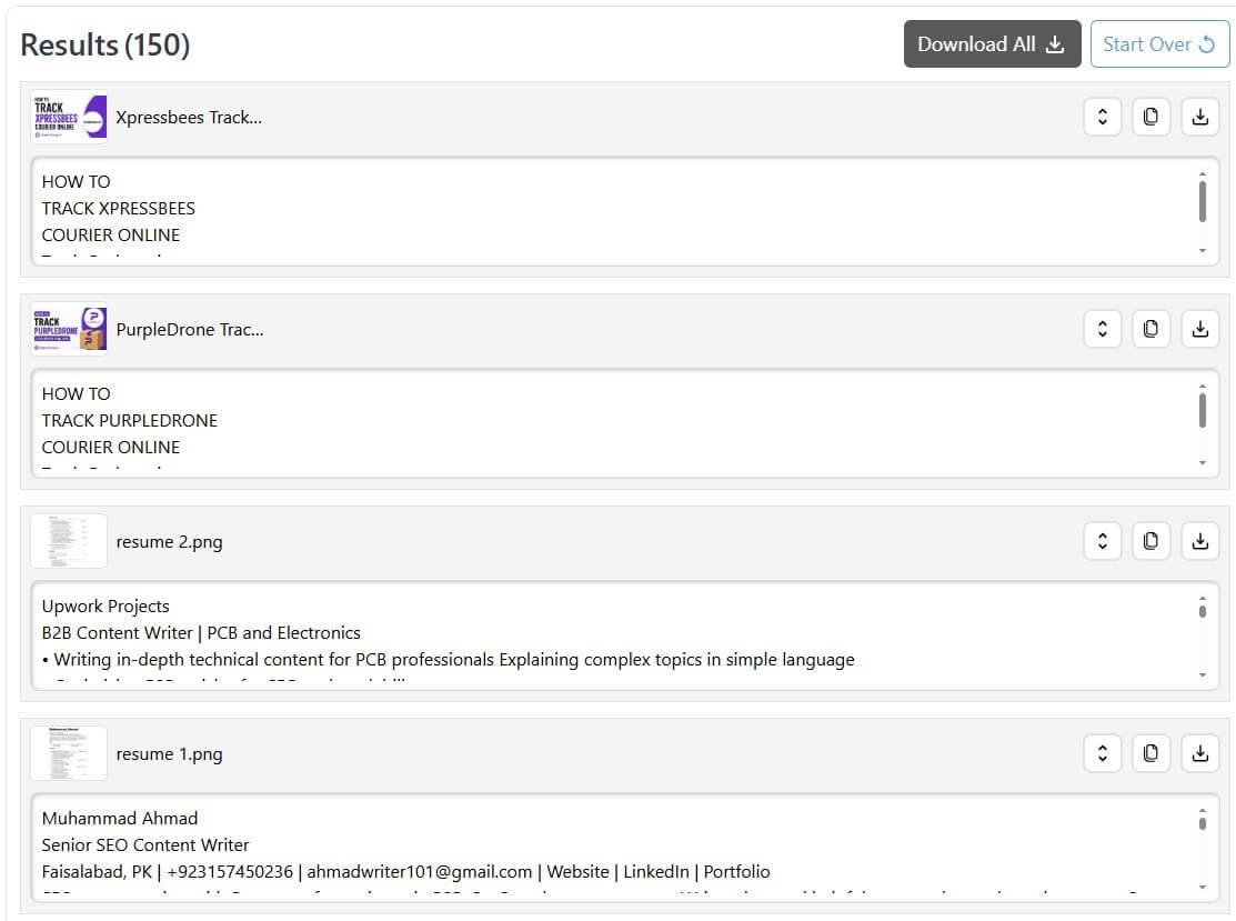 Testing with 150 Images