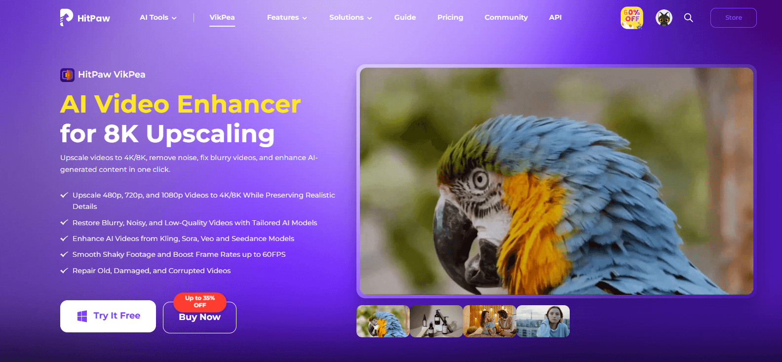 HitPaw VikPea AI video enhancer