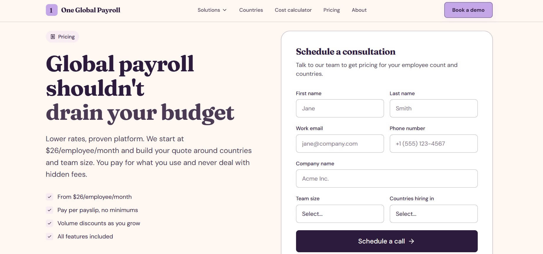 One Global Payroll