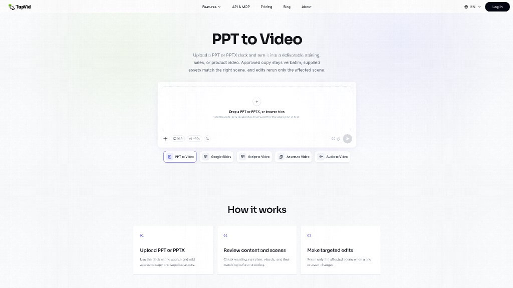 TapVid PPT to video page