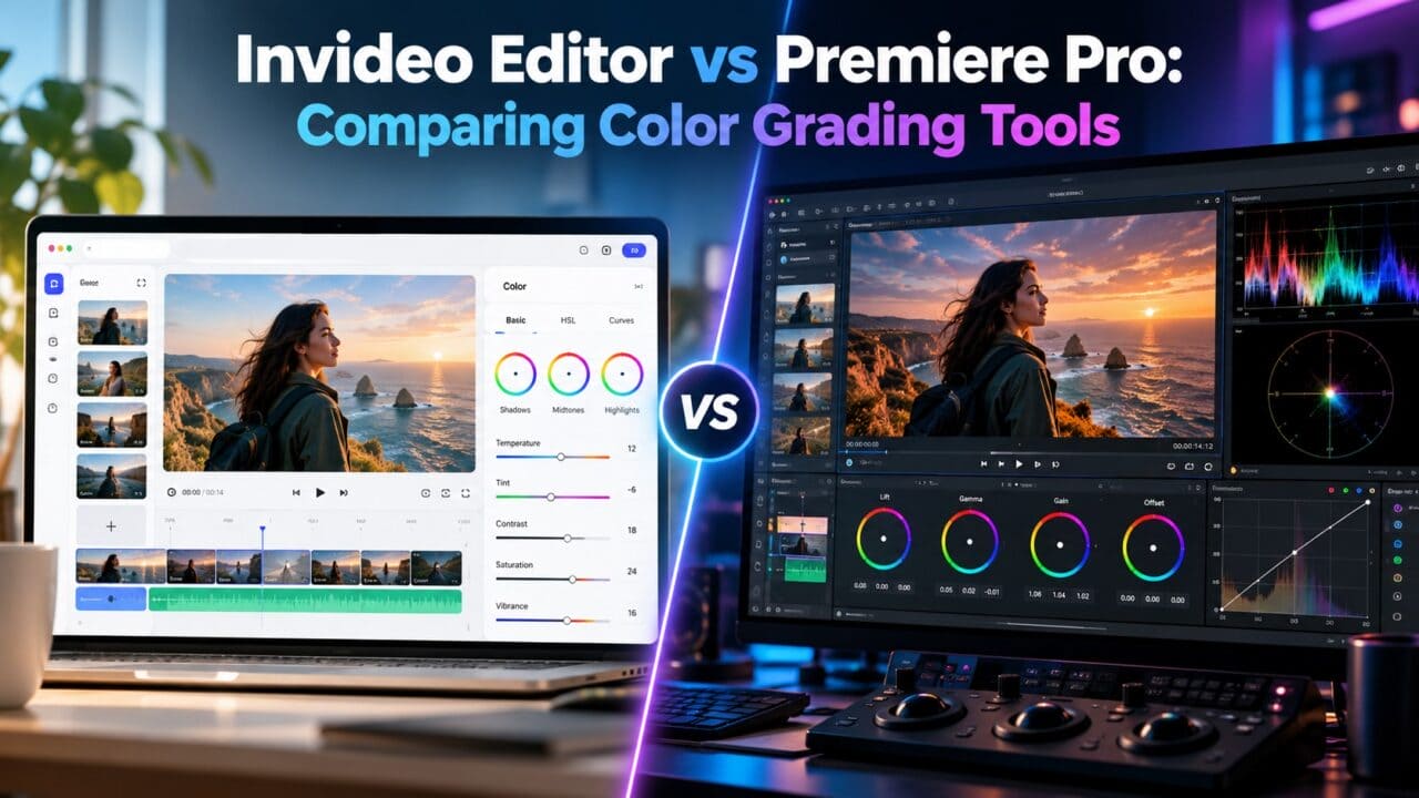Edit Blog Interface Invideo Editor vs Premiere Pro | Color Grading Compared