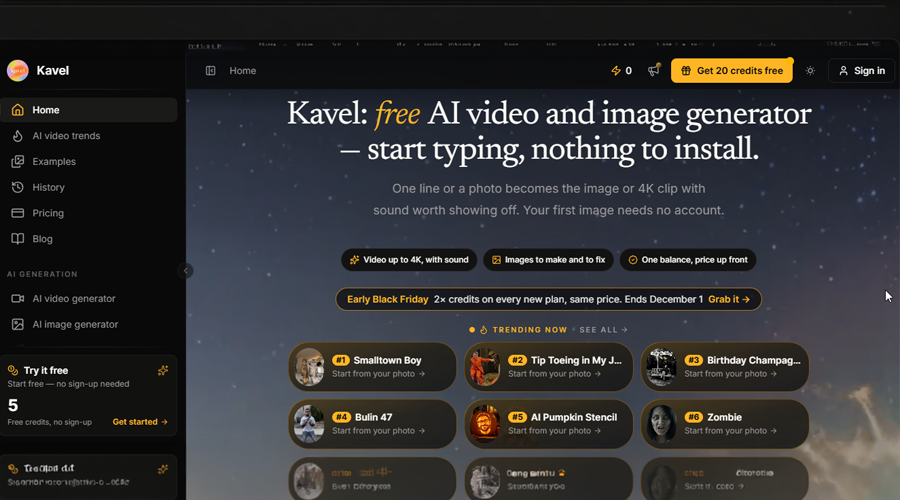 Kavel AI Video Generator